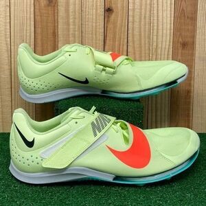 Nike CT0079-700 Air Zoom LJ Elite US Long Jump Spikes Volt Green Men's SZ 15